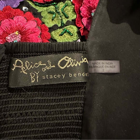 🎀SOLD🎀Alice + Olivia Lindsey Floral Embroidered Embellished Gown Dress - Picture 10 of 10